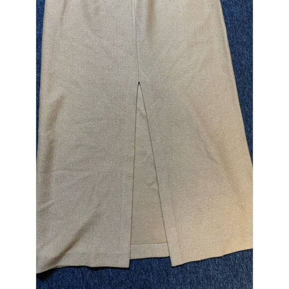 St. John Evening 3 Piece Suit Set gold Knit Jacket Sz 8 Top Sz 6, &Skirt Sz 8 - Picture 14 of 15